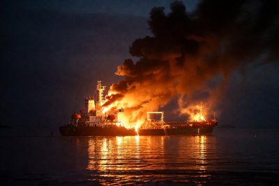 Російський &laquo;тіньовий флот&raquo; іде на дно: мінус сім суден за добу та пожежа в Таганрозькій затоці